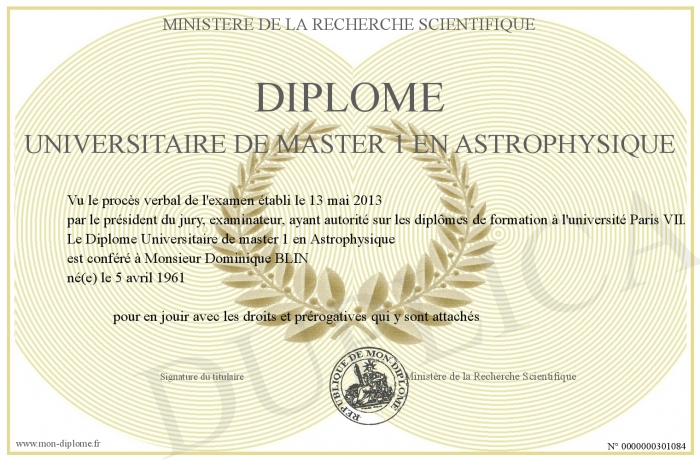 diplome universitaire master 1